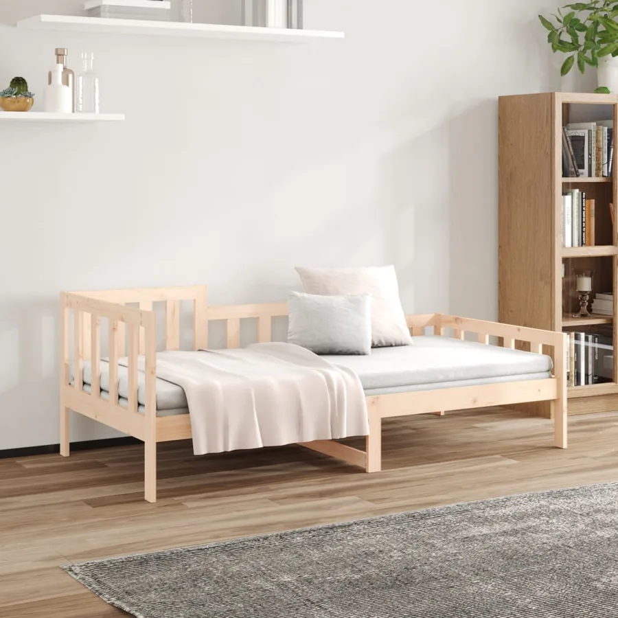 Lit de jour sans matelas 90x190 cm bois de pin massif - 4