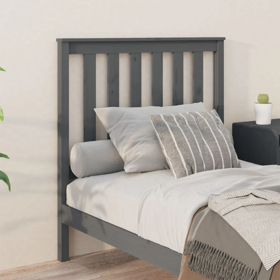 Tête de lit Gris 96x6x101 cm Bois massif de pin - 3
