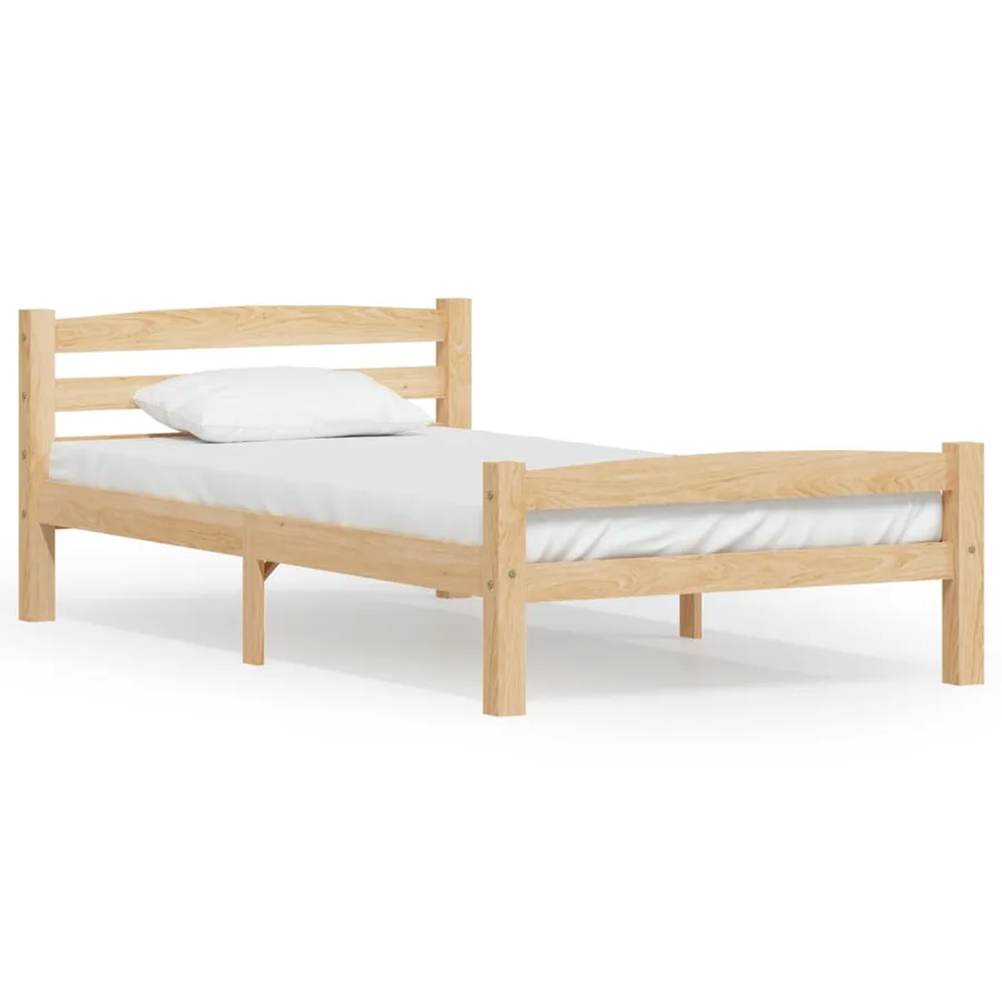Cadre de lit sans matelas bois de pin massif 90x200 cm - 2