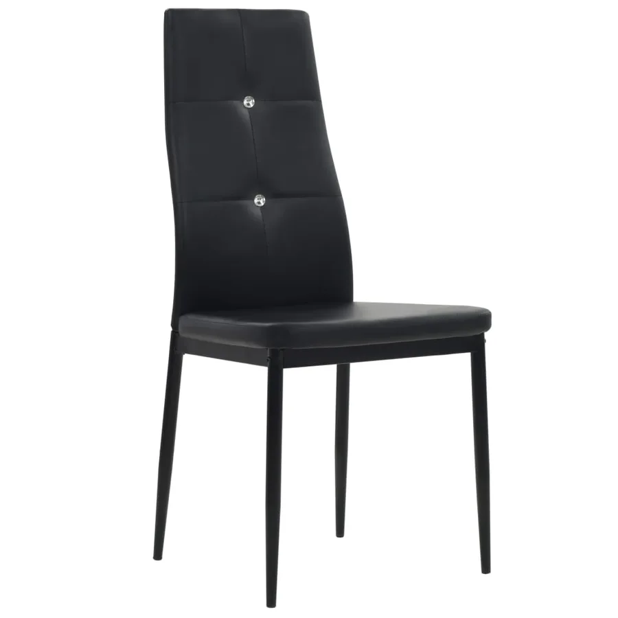 Chaises à manger lot de 6 noir similicuir - 2