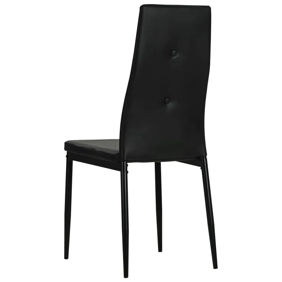 Chaises à manger lot de 6 noir similicuir - 5