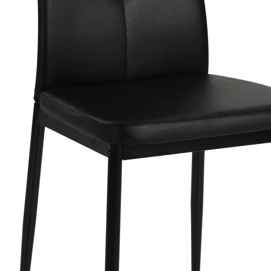 Chaises à manger lot de 6 noir similicuir - 6