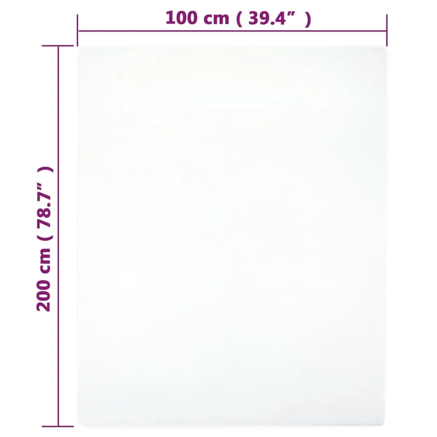 Draps-housses Jersey 2 pcs Blanc 100x200 cm Coton - 4
