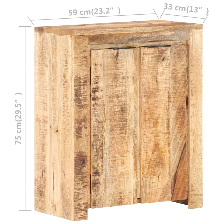 Buffet 59x33x75 cm Bois de manguier brut - 6