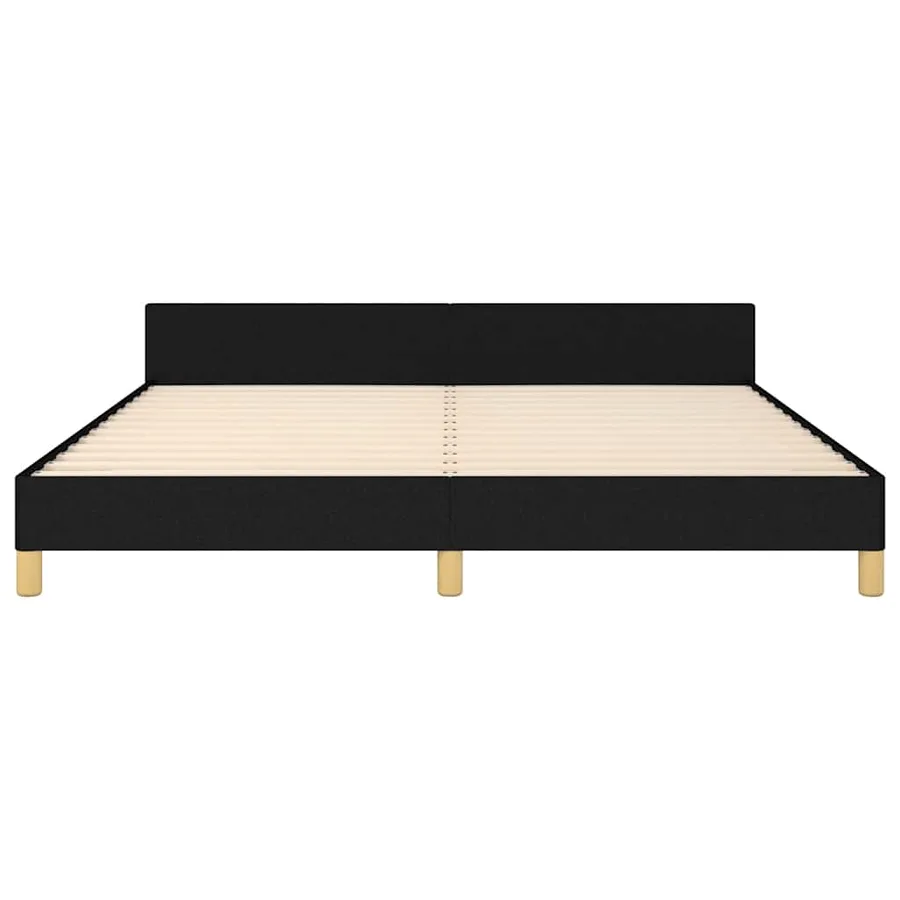 Cadre de lit sans matelas noir 180x200 cm tissu - 6