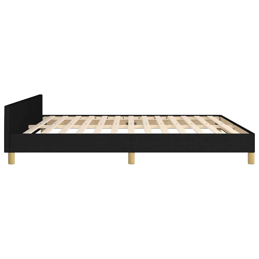 Cadre de lit sans matelas noir 180x200 cm tissu - 7