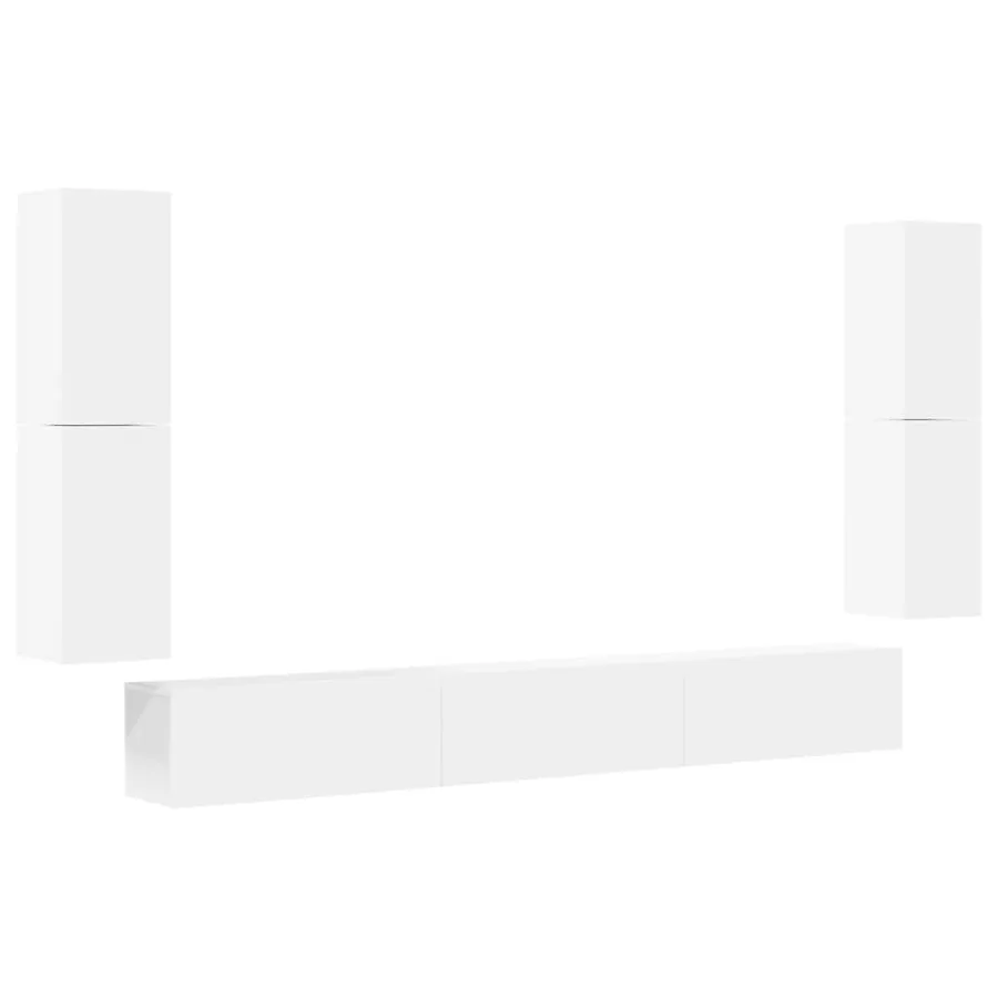 Ensemble de meubles TV 7 pcs Blanc Bois d'ingénierie - 2