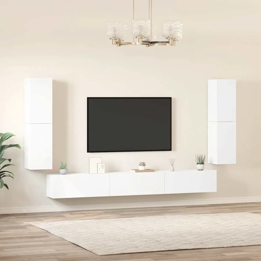 Ensemble de meubles TV 7 pcs Blanc Bois d'ingénierie - 3