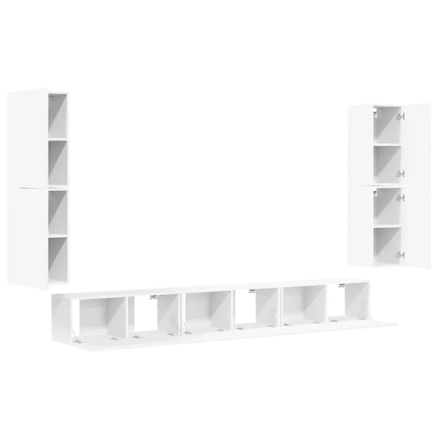 Ensemble de meubles TV 7 pcs Blanc Bois d'ingénierie - 4