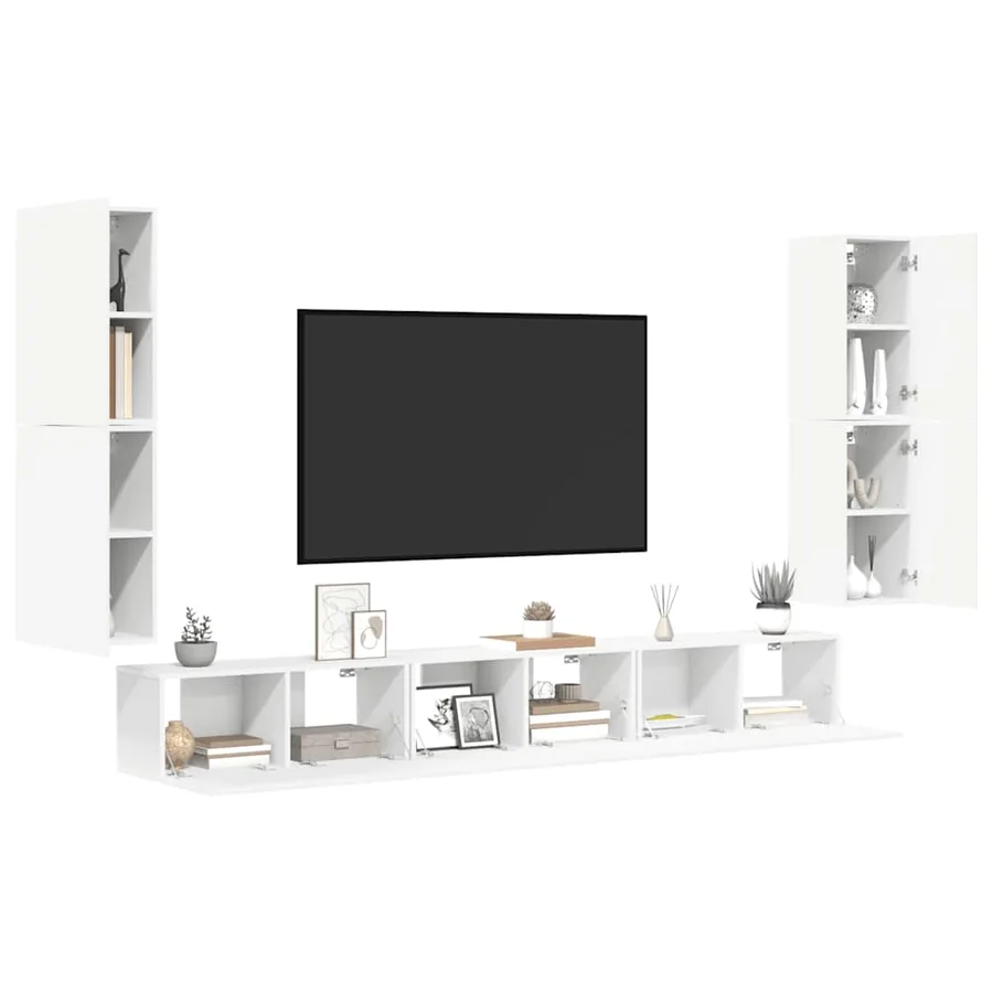 Ensemble de meubles TV 7 pcs Blanc Bois d'ingénierie - 5