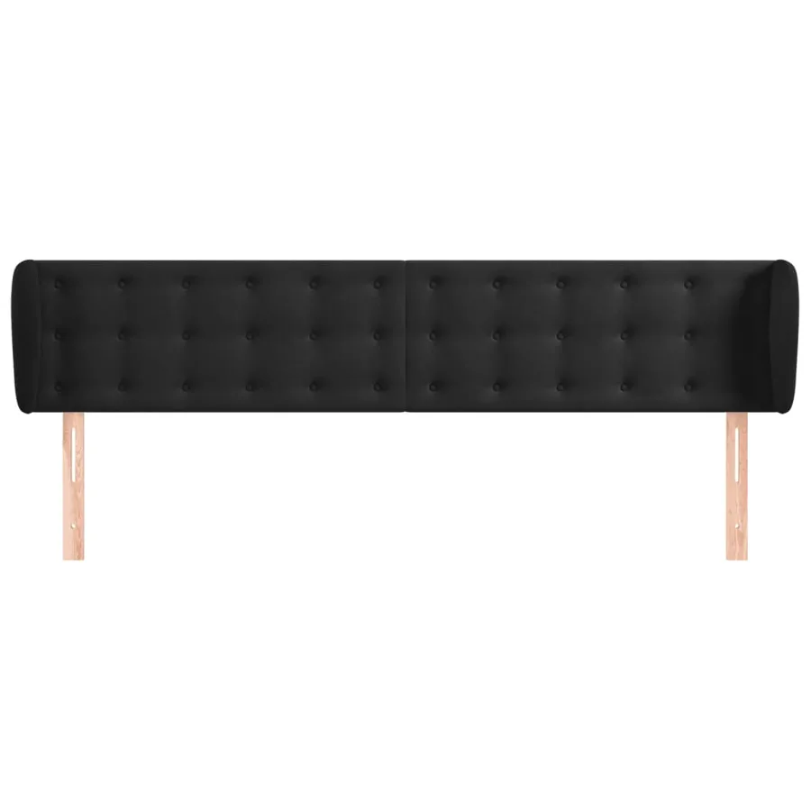 Tête de lit avec oreilles Noir 203x23x78/88 cm Velours - 3