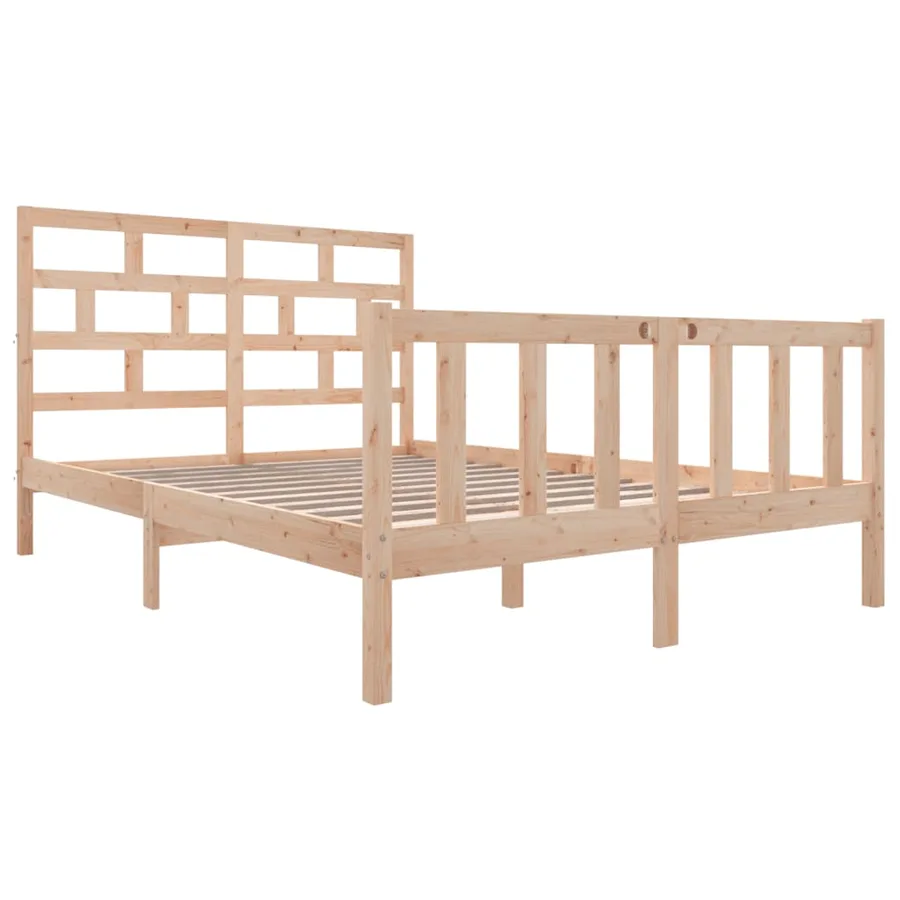 Cadre de lit sans matelas bois massif 140x200 cm - 3