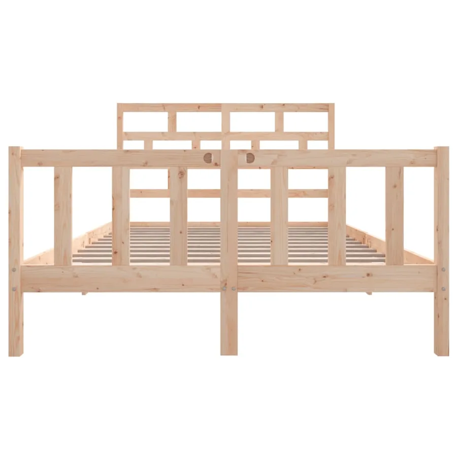 Cadre de lit sans matelas bois massif 140x200 cm - 4