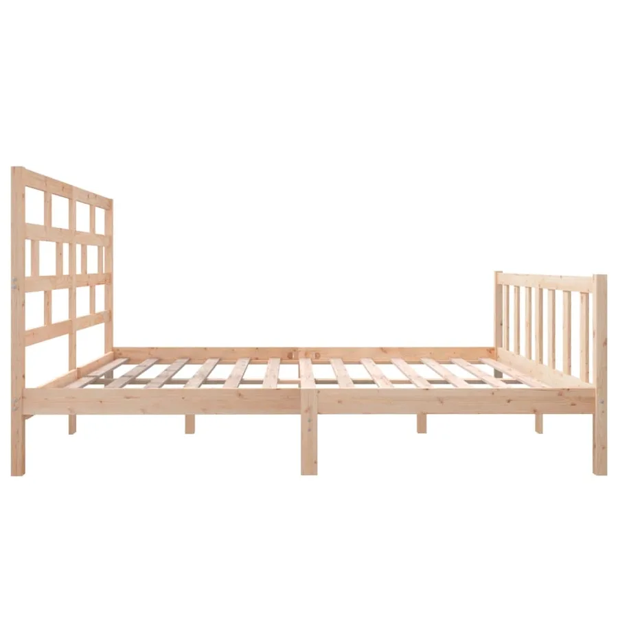 Cadre de lit sans matelas bois massif 140x200 cm - 5