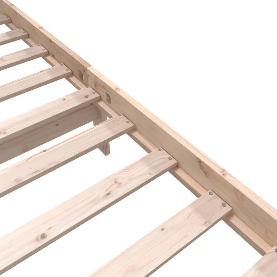 Cadre de lit sans matelas bois massif 140x200 cm - 6