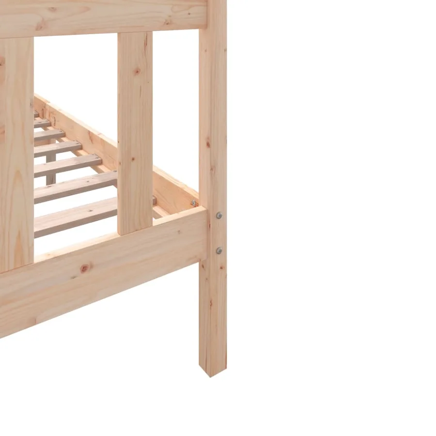 Cadre de lit sans matelas bois massif 140x200 cm - 7