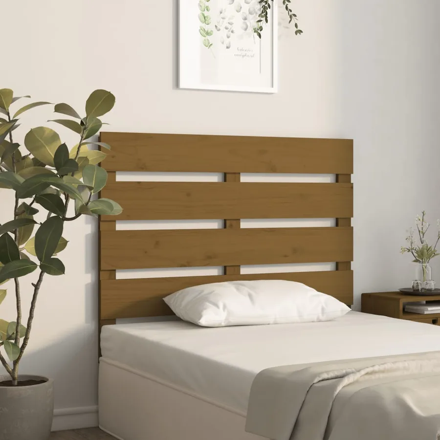 Tête de lit Marron miel 100x3x80 cm Bois massif de pin - 3