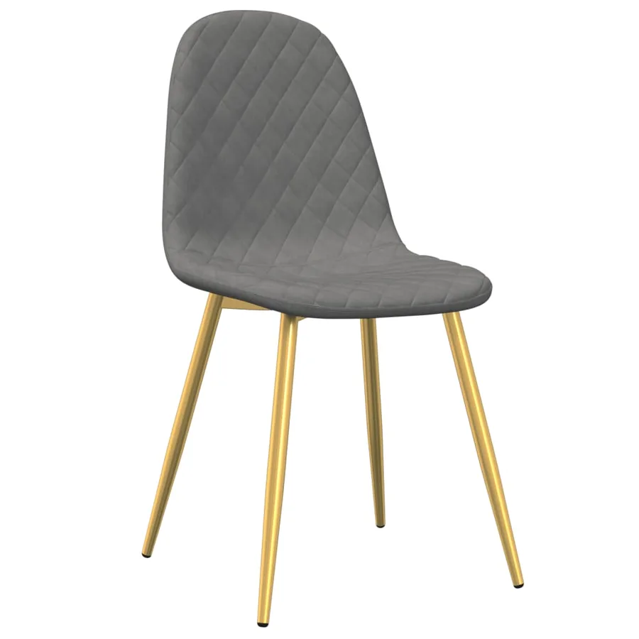 Chaises à manger lot de 4 Gris clair Velours - 3