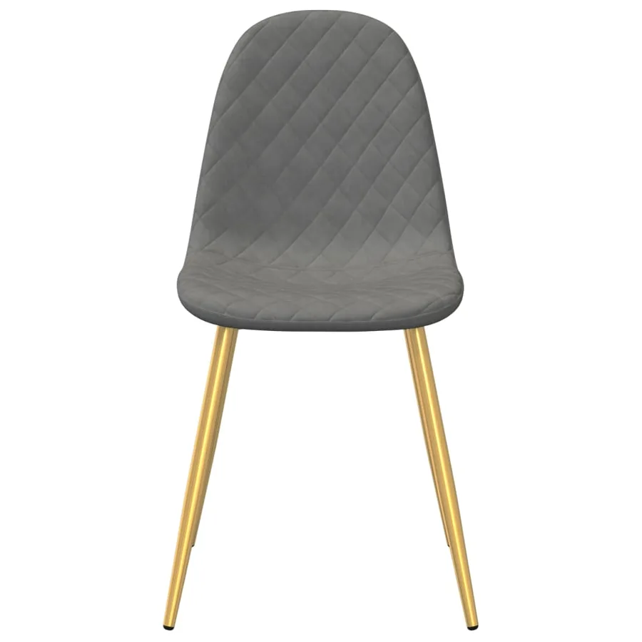 Chaises à manger lot de 4 Gris clair Velours - 4