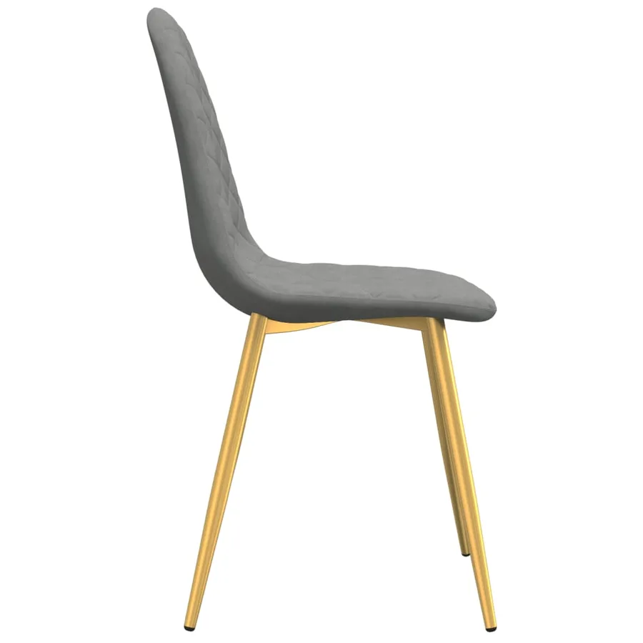 Chaises à manger lot de 4 Gris clair Velours - 5