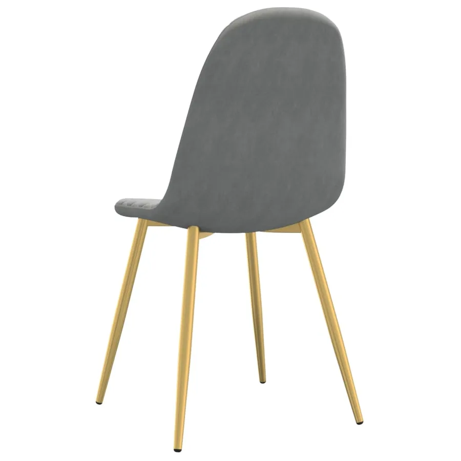 Chaises à manger lot de 4 Gris clair Velours - 6
