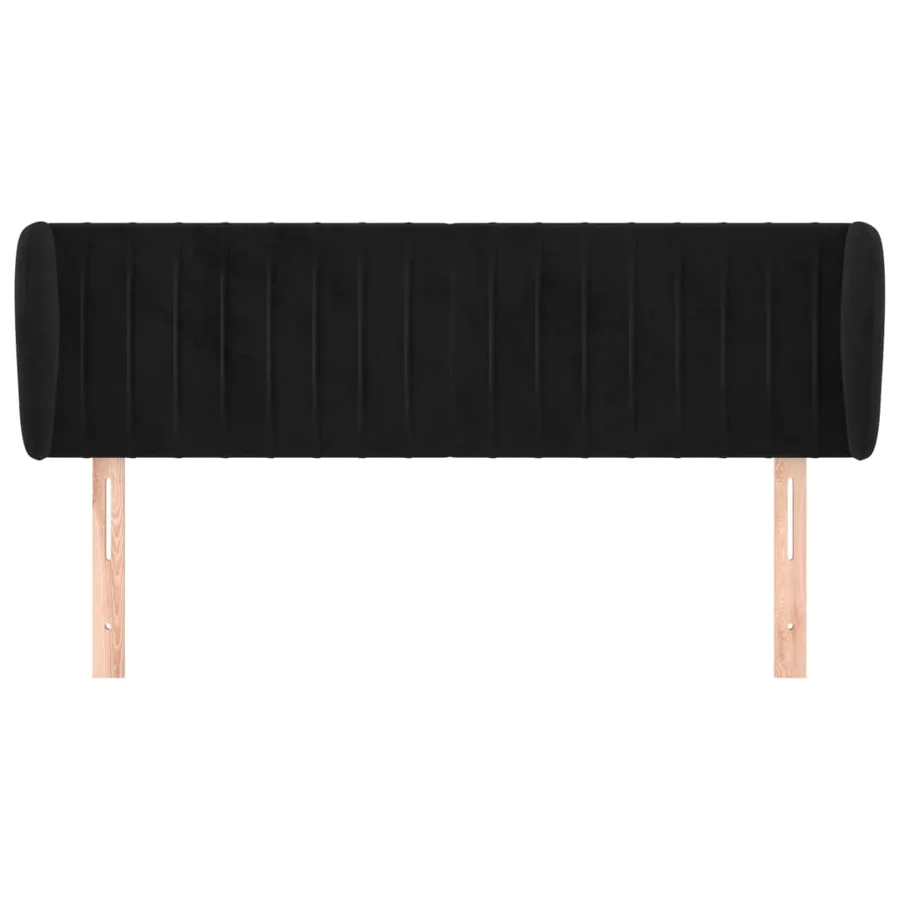 Tête de lit avec oreilles Noir 147x23x78/88 cm Velours - 3