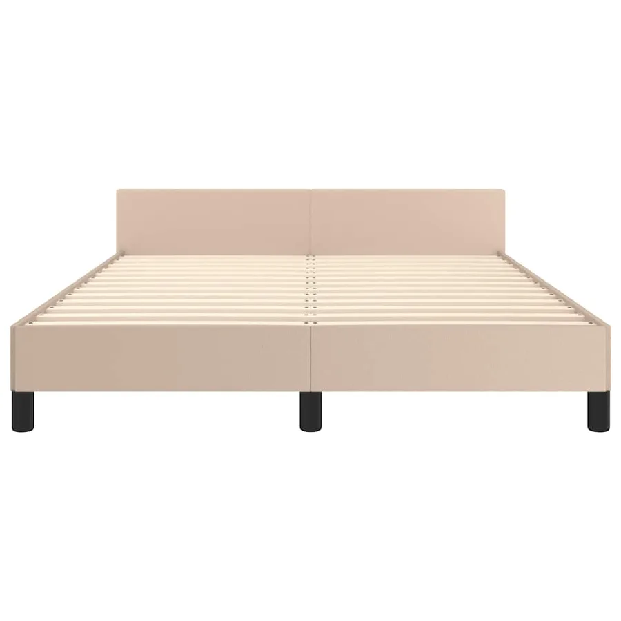 Cadre de lit avec tête de lit sans matelas cappuccino 140x200cm - 5
