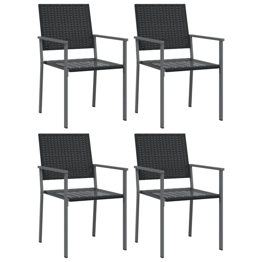 Ensemble à manger de jardin 5 pcs résine tressée acier - 4