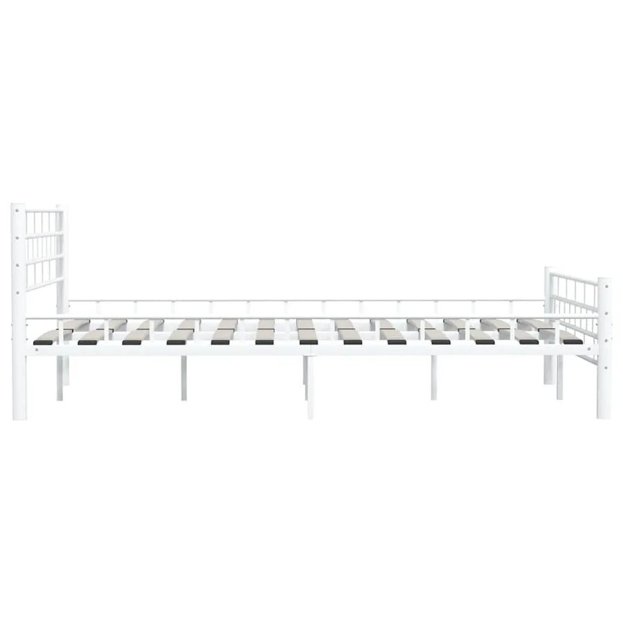 Cadre de lit sans matelas blanc métal 140x200 cm - 6