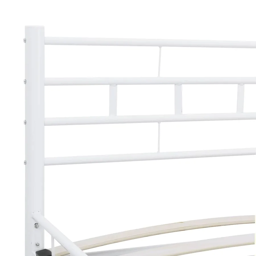Cadre de lit sans matelas blanc métal 140x200 cm - 8