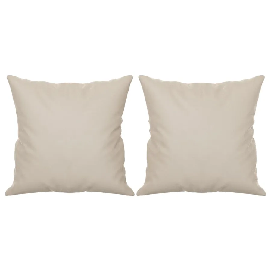Coussins décoratifs lot de 2 Crème 40x40 cm Tissu microfibre - 2