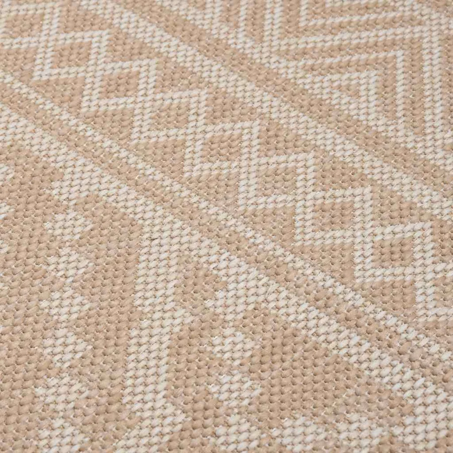 Tapis à tissage plat d'extérieur 140x200 cm Rayures brunes - 5