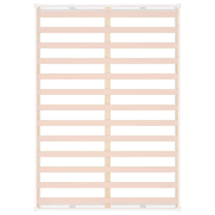 Cadre de lit sans matelas blanc 150x200 cm bois massif - 6
