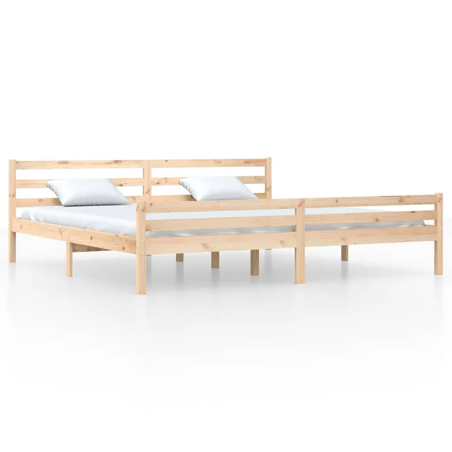 Cadre de lit sans matelas bois massif 200x200 cm - 2