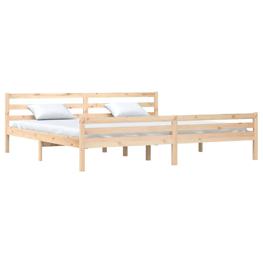Cadre de lit sans matelas bois massif 200x200 cm - 3