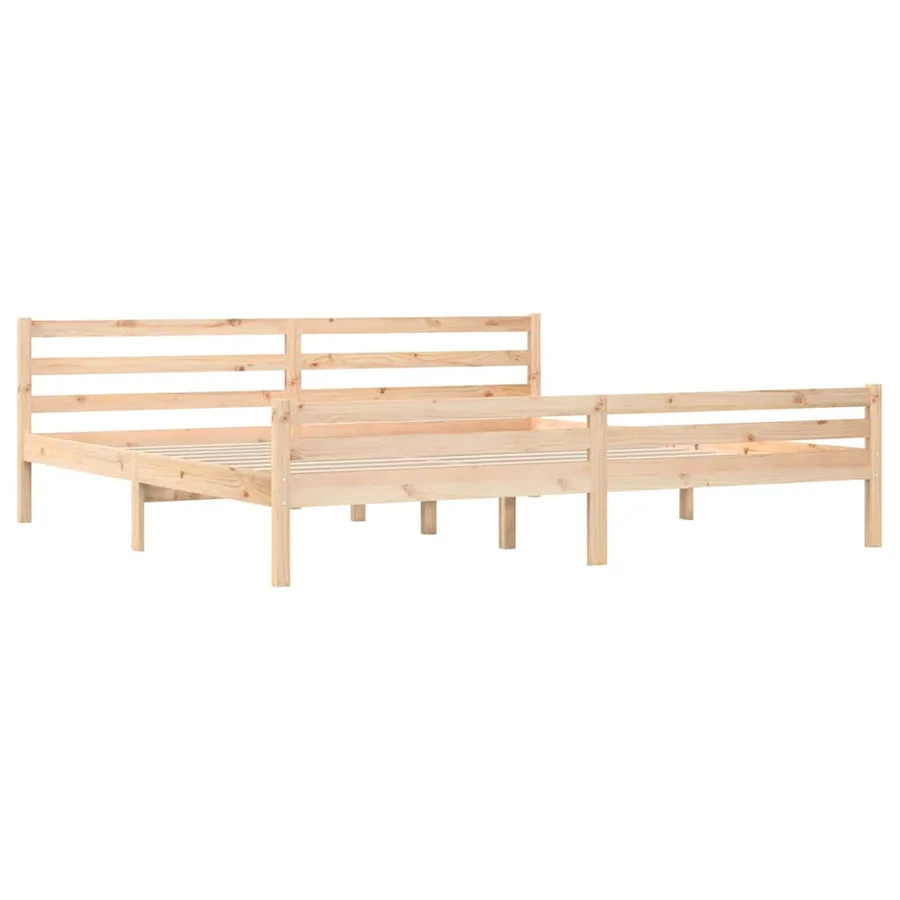Cadre de lit sans matelas bois massif 200x200 cm - 4