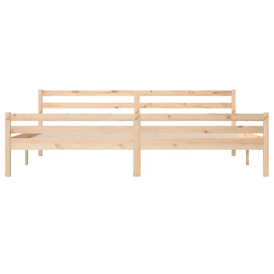 Cadre de lit sans matelas bois massif 200x200 cm - 5