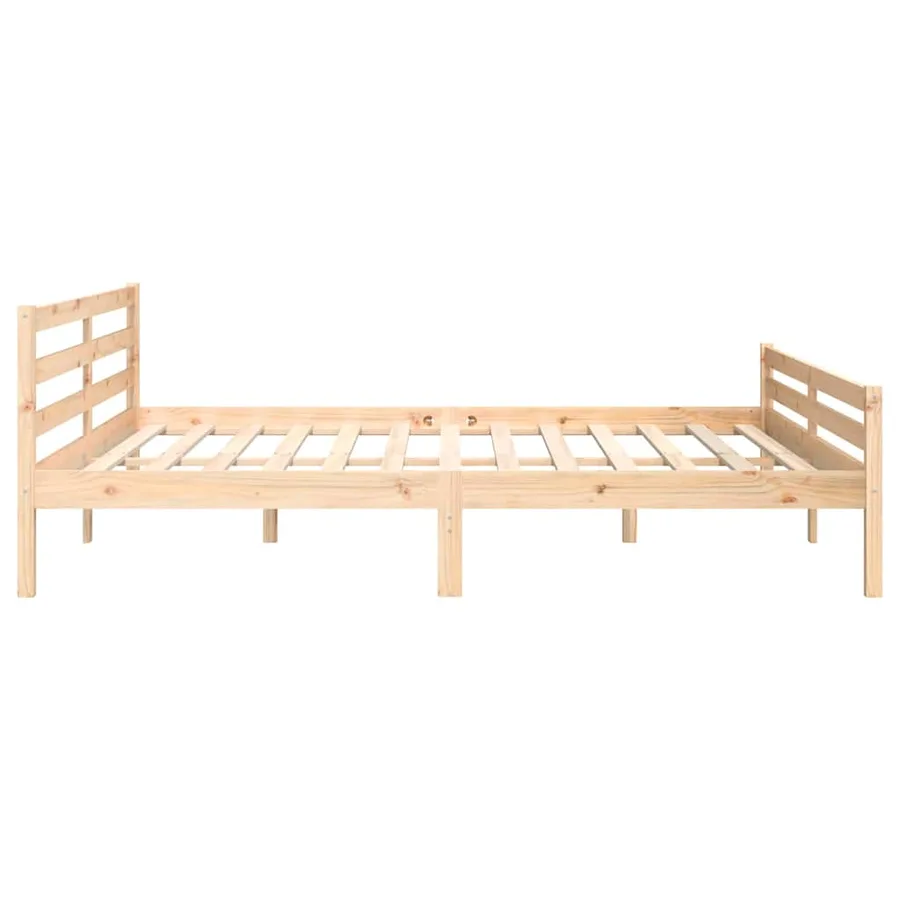 Cadre de lit sans matelas bois massif 200x200 cm - 6
