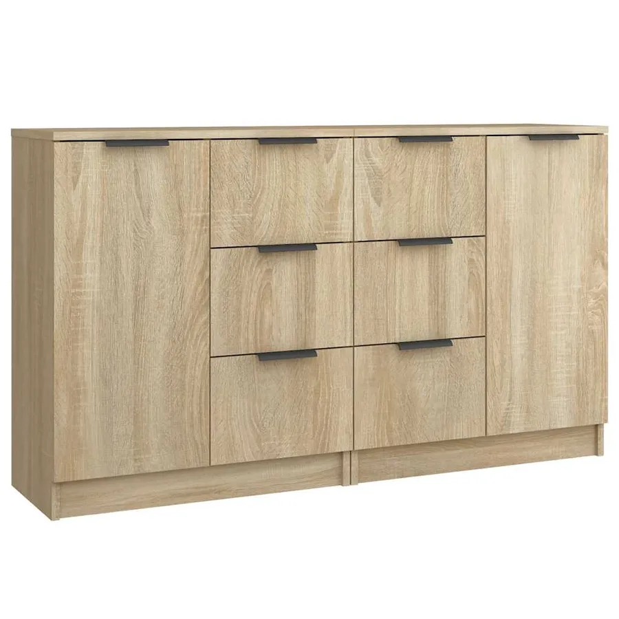 Buffets 2 pcs Chêne sonoma 60x30x70 cm Bois d'ingénierie - 2