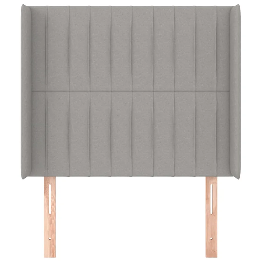 Tête de lit avec oreilles Gris clair 93x16x118/128 cm Tissu - 3