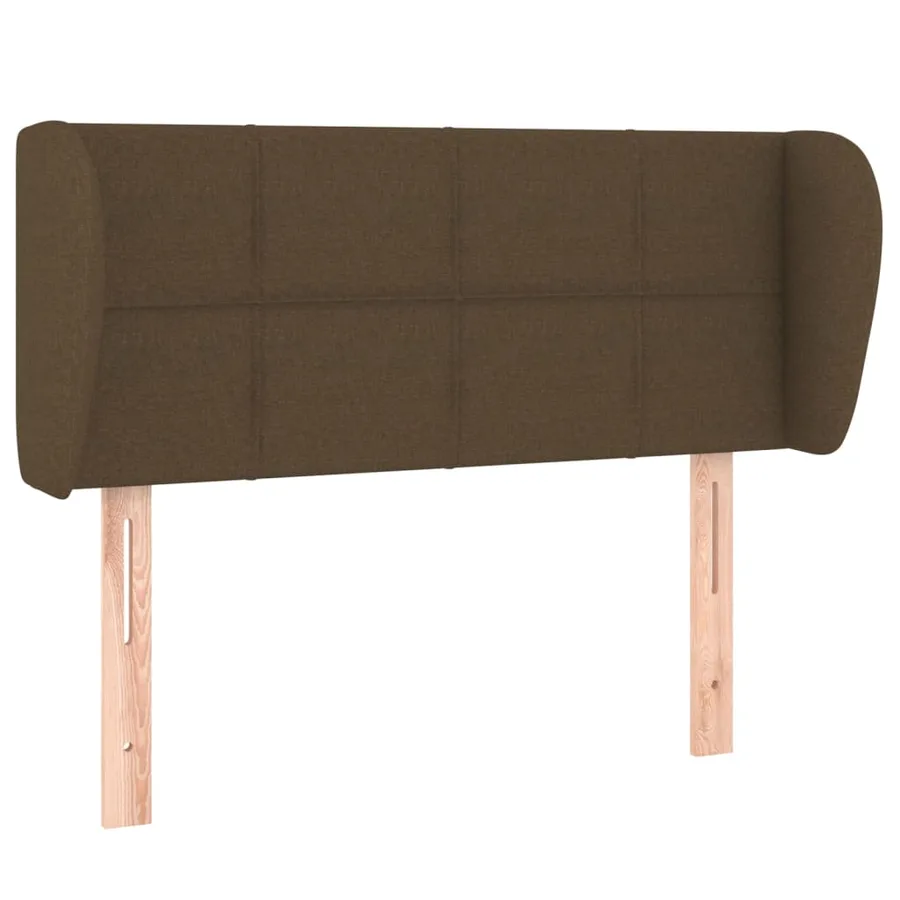 Tête de lit avec oreilles Marron foncé 103x23x78/88 cm Tissu - 2