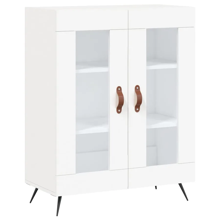Buffet haut Blanc 69,5x34x180 cm Bois d'ingénierie - 6