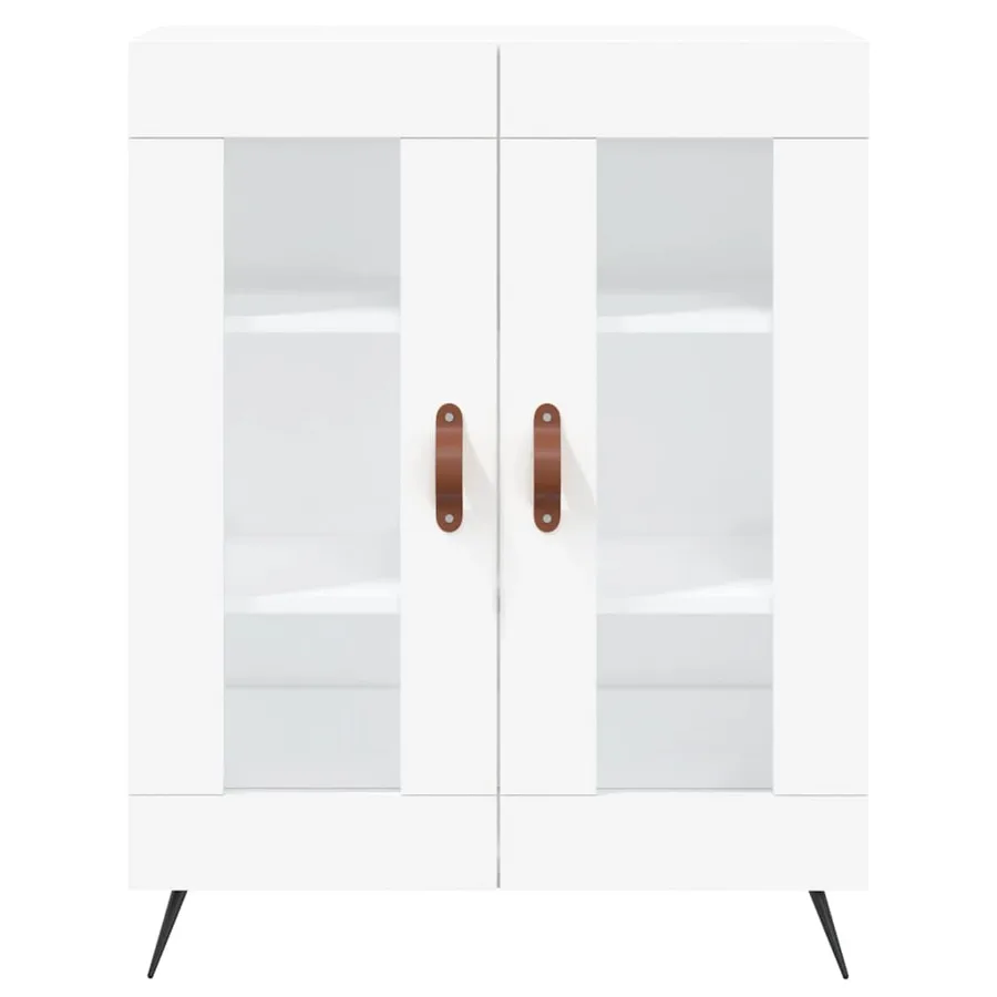 Buffet haut Blanc 69,5x34x180 cm Bois d'ingénierie - 7