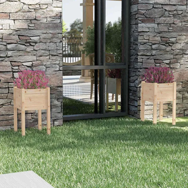 Jardinières d'extérieur 2 pcs 40x40x70 cm bois de pin massif