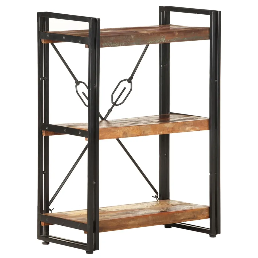 Bibliothèque à 3 niveaux 60x30x80cm Bois de récupération massif - 6