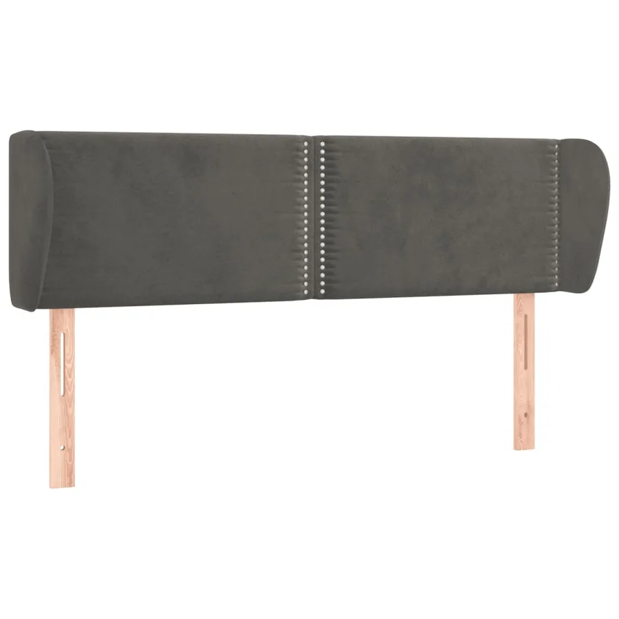 Tête de lit avec oreilles Gris foncé 147x23x78/88 cm Velours - 2