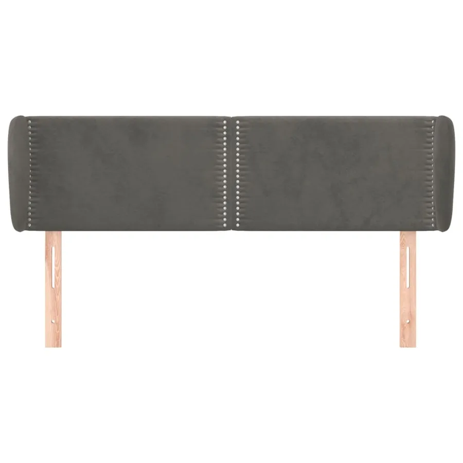 Tête de lit avec oreilles Gris foncé 147x23x78/88 cm Velours - 3