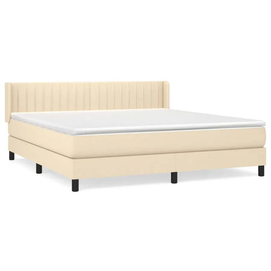 Sommier à lattes de lit avec matelas Crème 180x200 cm Tissu - 2