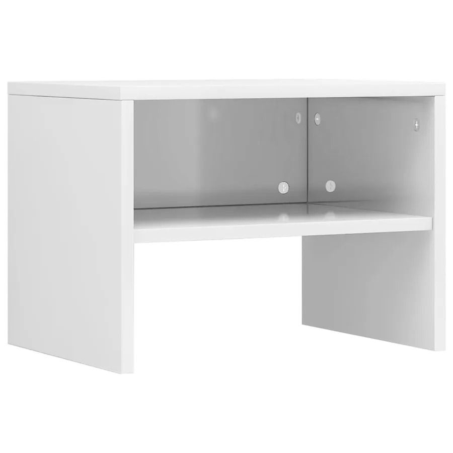 Table de chevet Blanc brillant 40x30x30 cm Bois ingénierie - 2