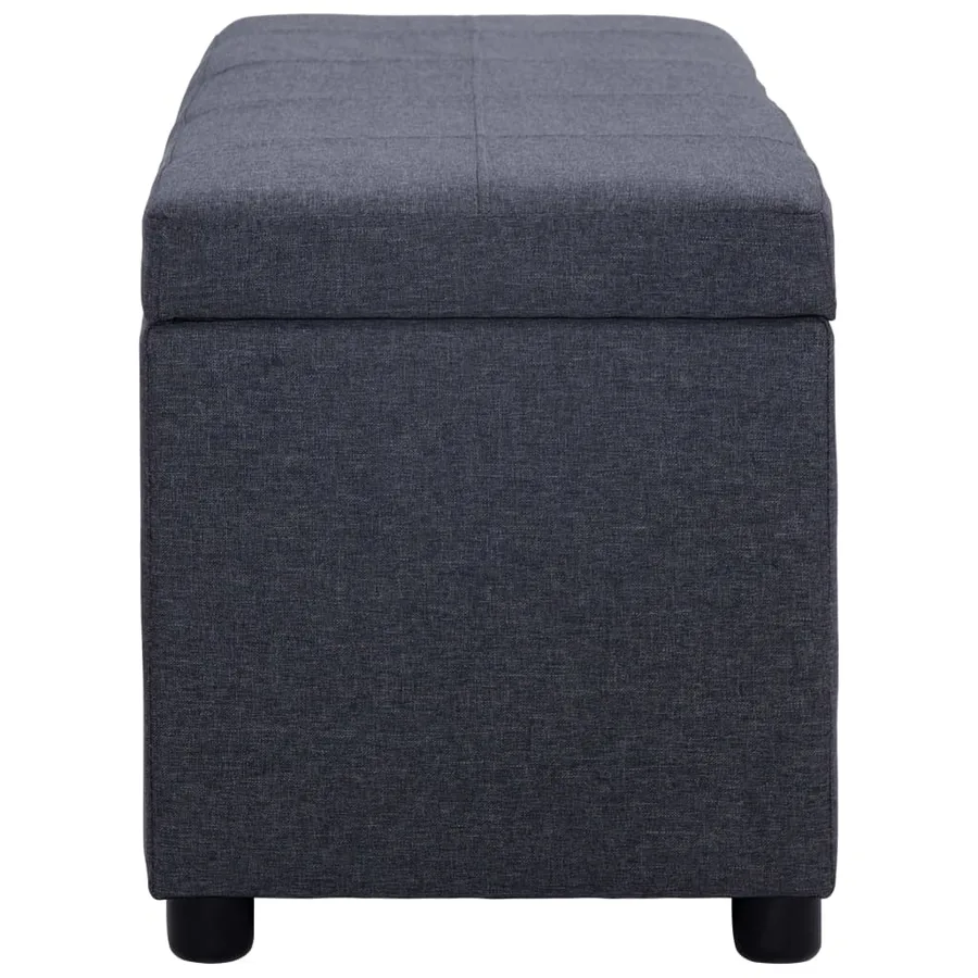 Banc avec compartiment de rangement 116 cm Gris foncé Polyester - 3